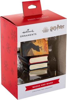 HALLMARK ORNAMENTS - HARRY POTTER - BOOKS AND WAND