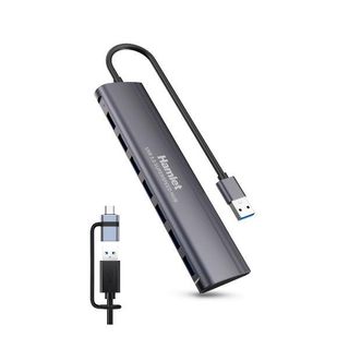 HAMLET HUB USB 3.0 7 PORTE + USB-C ADAPTER
