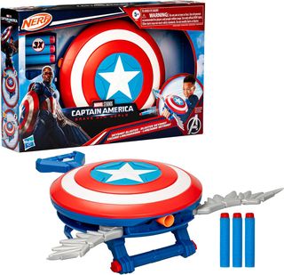 HASBRO - NERF MARVEL AVENGERS CAPTAIN AMERICA BRAVE NEW WORLD BLASTER SKYSHOT