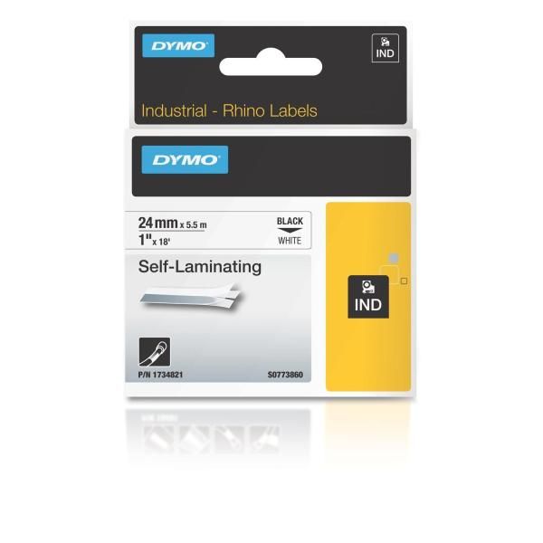 DYMO RhinoPRO Self Laminating - Vinile - nero su bianco - Rotolo (2,4 cm x 5,5 …