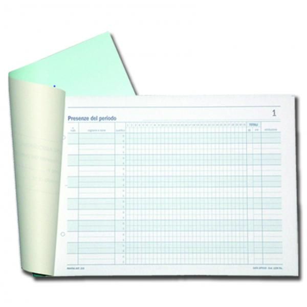 Data Ufficio - Registro delle presenze mensili - 25 fogli - 215 x 148 mm - dupl…
