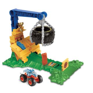 HOT WHEELS - Monster Trucks Sfida Demolizione del Carico Rhinomite HTP18