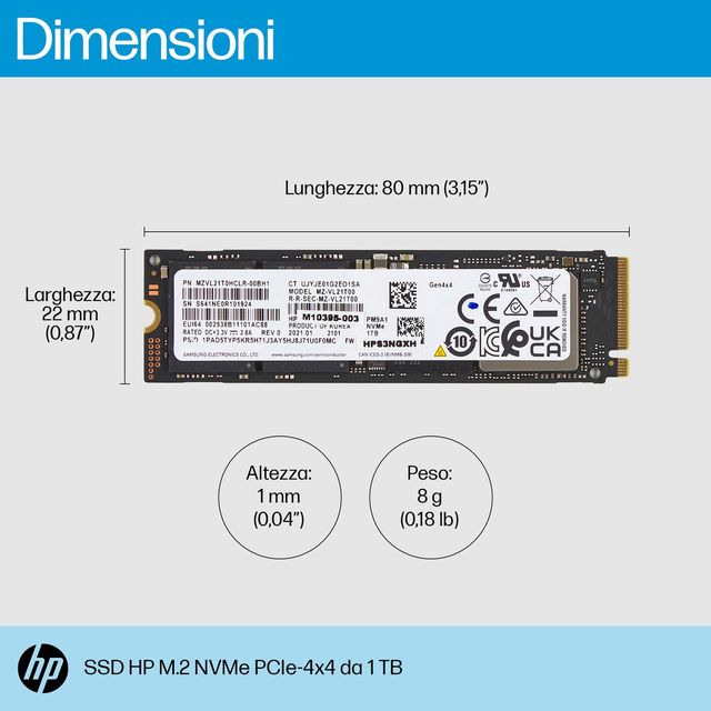 HP 1TB PCIe NVMe M.2 SSD