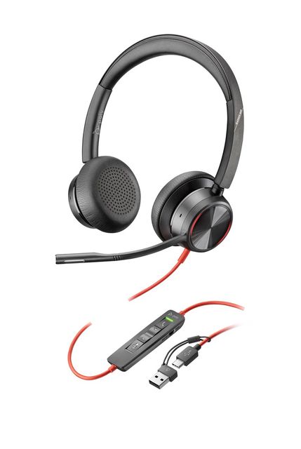 HP Poly Blackwire 8225 Stereo USB-C Headset +USB-C/A Adapter Auricolare Cablato…