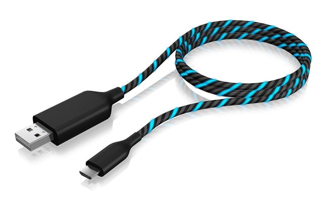 Icy Box Cavo USB 2.0 Type A/Maschio a Micro USB 2.0 Maschio Luminescente - 1m