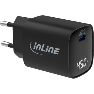 InLine Alimentatore USB PD GaN 45W - Caricatore USB-C con display integrato