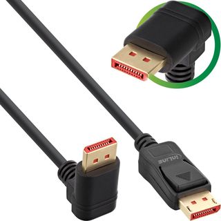 InLine Cavo DisplayPort 8K (UHD-2) angolato verso il basso, 3m - Nero