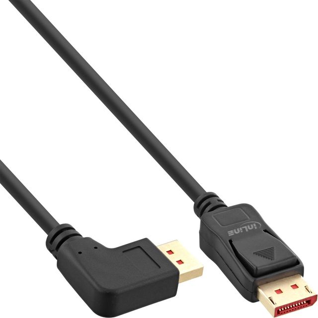 InLine Cavo DisplayPort 8K (UHD-2) angolato verso sinistra, 5m - Nero