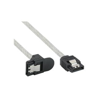 InLine Cavo SATA III (6Gb/s) Trasparente, 1x 90° - 0,3m