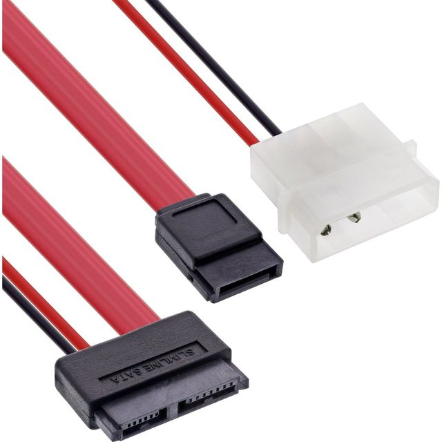 InLine Cavo Slimline SATA 13pin (7+6) femmina + 2pin maschio 5,25 pollici a SATA
