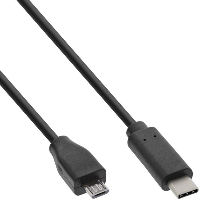 InLine Cavo USB 2.0, Type C maschio a Type B Micro maschio, Nero - 2m