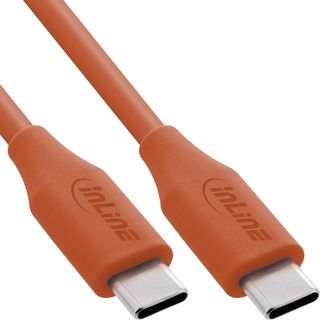 InLine Cavo USB-C 100W - Ricarica rapida PD USB 2.0, silicone flessibile, Papay…
