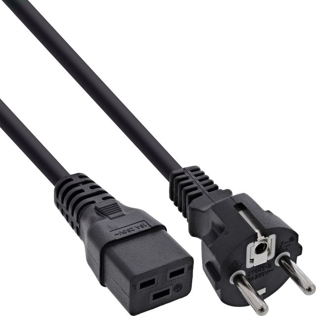 InLine Cavo alimentazione PSU IEC60320 C-19 / Schuko, Nero - 1,5 m