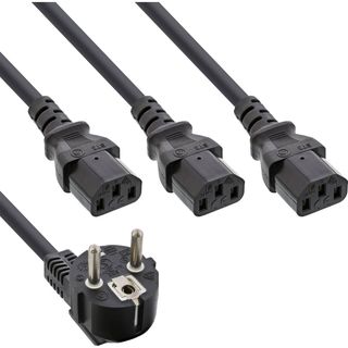 InLine Cavo alimentazione, da 1x a 3x SchuKo IEC - 1,8m