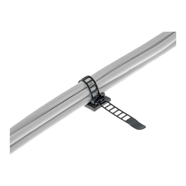 InLine Fermacavi Adesivi Regolabili 64mm, 10pz - Nero