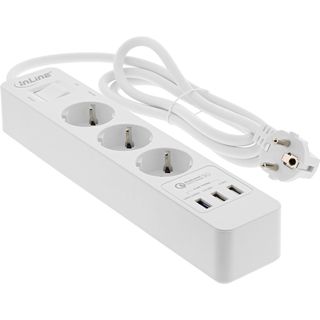InLine Multipresa 3 prese Shucko, Interruttore di Protezione, 3x USB, cavo 1,5m…