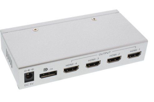 InLine Splitter 1x DisplayPort / 4x HDMI Splitter, FullHD, Modalità VideoWall