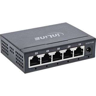 InLine Switch di rete Gigabit 5 porte - Desktop, metallo, fanless, 10/100/1000 …
