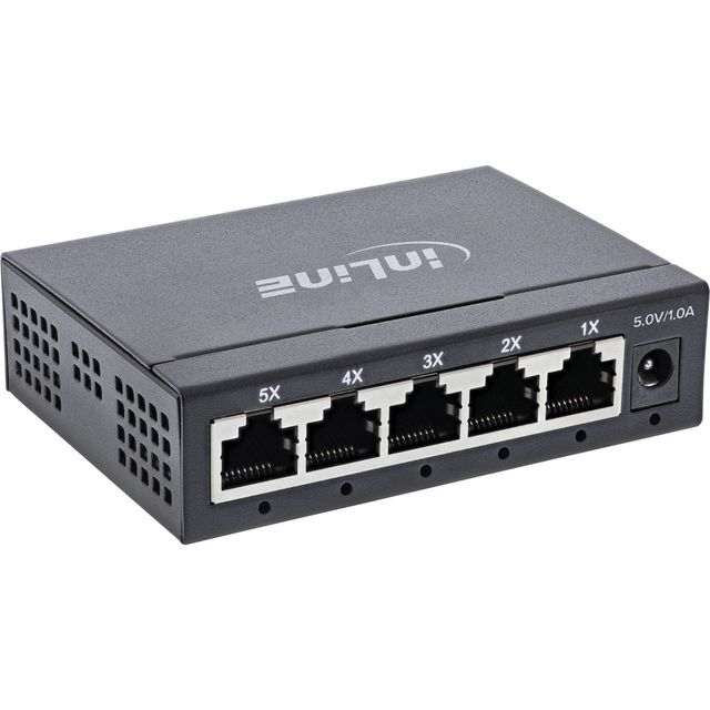 InLine Switch di rete Gigabit 5 porte - Desktop, metallo, fanless, 10/100/1000 …