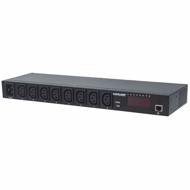 Intellinet 163682 unita di distribuzione dell'energia (PDU) 8 presa(e) AC Nero