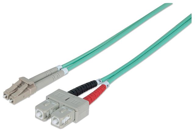 Intellinet 750158 cavo a fibre ottiche 2 m LC SC OM3 Colore acqua