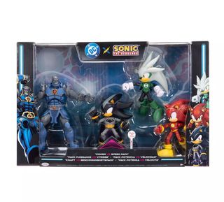 Jakks - DC X Sonic multipack 4 personaggi da 13 figure power (Sonic-Flash, Silv…