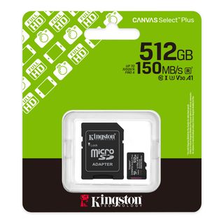 KINGSTON MEM. CARD SDCS3-MICRO 512GB CANVAS SELECT PLUS SDCS3/512GB