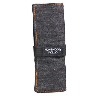 KOH-I-NOOR ASTUCCIO ARROTOLABILE IN JEANS 24 SCOMPARTI E BUSTINA CON ZIP NERO