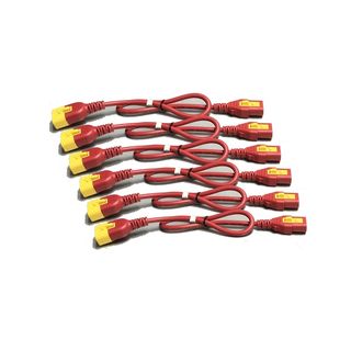 Kit di cavi di alimentazione (6 pz), con bloccaggio, C13 a C14, 1.8m, Rosso