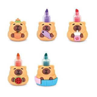 LEBEZ CAPIBARA ESPOSITORE SET DA 4 MINI EVIDENZIATORI PUNTA A SCALPELLO 14/5 mm…