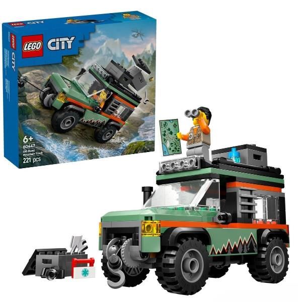 LEGO CITY FUORISTRADA DI MONTAGNA 4X4 SET CON JEEP DA COSTRUIRE MINIFIGURA E AC…