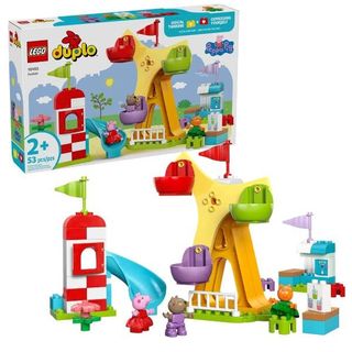 LEGO DUPLO PEPPA PIG LUNA PARK CON RUOTA PANORAMICA SCIVOLO BAR E 3 PERSONAGGI
