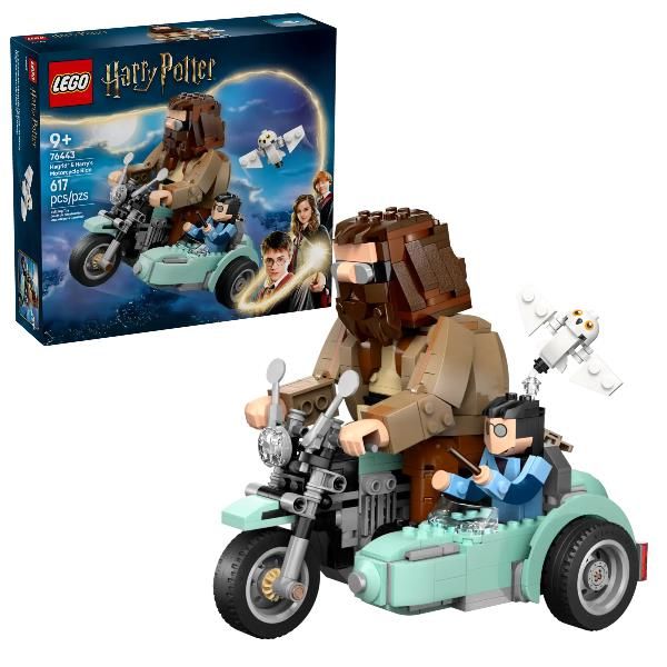 LEGO HARRY POTTER GIRO SUL SIDECAR DI HAGRID E HARRY CON 3 PERSONAGGI IN MATTON…