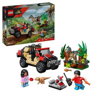 LEGO JURASSIC WORLD FUGA DAL RAPTOR SUL FUORISTRADA CON 2 FIGURE DI DINOSAURO U…
