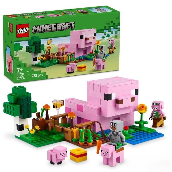LEGO MINECRAFT LA CASA DEL MAIALINO FATTORIA DA COSTRUIRE CON PERSONAGGIO E SKIN