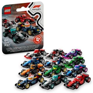 LEGO MINIFIGURES MONOPOSTO DI F1 DA COLLEZIONE CASCHI DEI PILOTI E RUOTE MOBILI…
