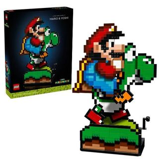 LEGO SUPER MARIO WORLD MARIO E YOSHI PERSONAGGI DA COSTRUIRE PIXELATI CON FUNZI…