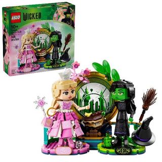 LEGO WICKED PERSONAGGI DI ELPHABA E GLINDA FIGURE DA COSTRUIRE CON SCOPA BORSA …