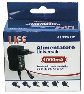 LIFE ALIMENTATORE UNIVERSALE 3-12V 1000MA 12W