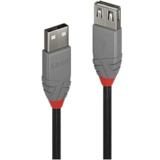 LINDY 0,2M USB 2.0 KABEL AM / AF, ANTHRA