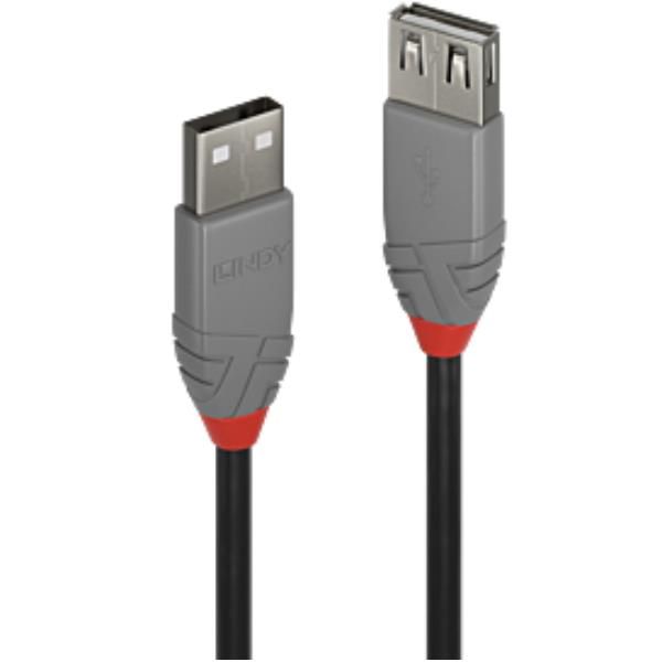 LINDY 0,2M USB 2.0 KABEL AM / AF, ANTHRA