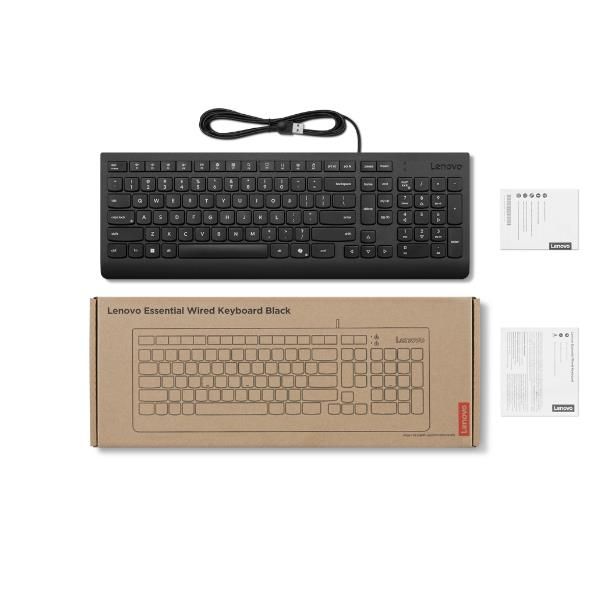 Lenovo Tastiera cablata Essential (nera), Italia
