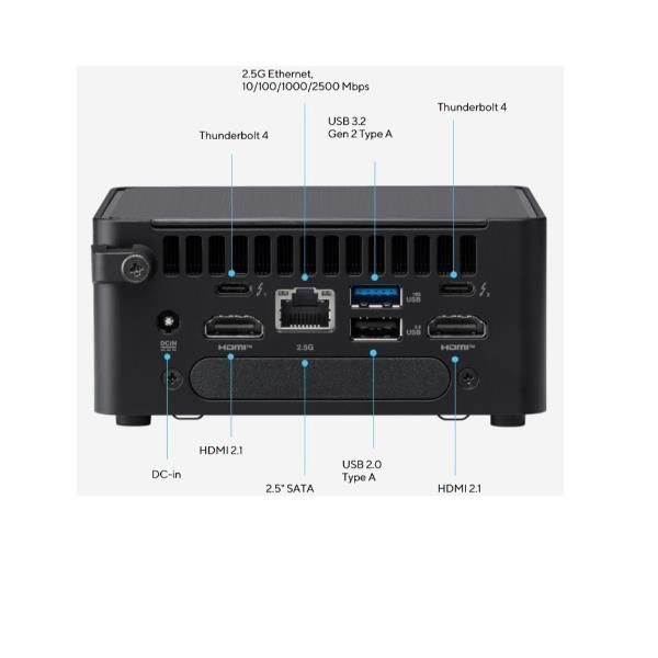 ASUS NUC 14 Pro RNUC14RVKU700002I, Mini PC barebone, DDR5-SDRAM, Collegamento e…
