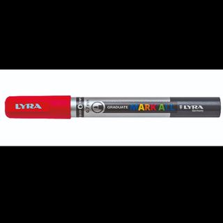 Lyra Graduate Mark All, Rosso, Punta a ogiva/sottile, Rosso, Argento, Plastica,…