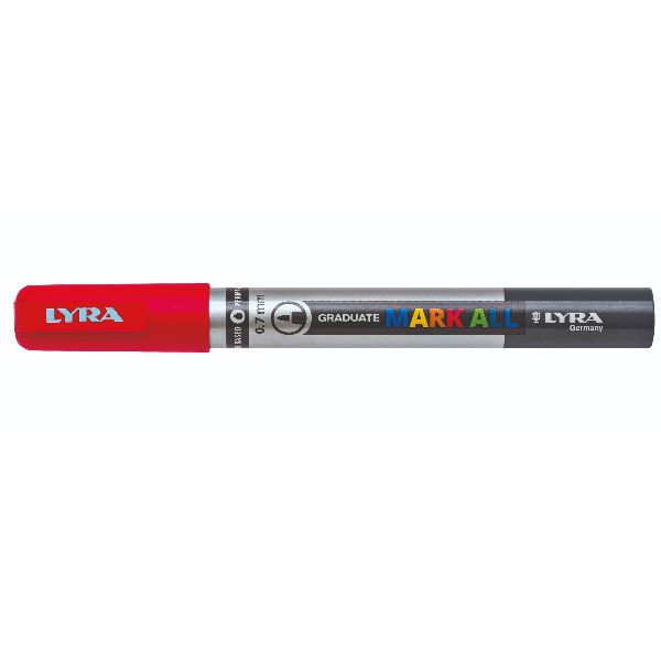 Lyra Graduate Mark All, Rosso, Punta a ogiva/sottile, Rosso, Argento, Plastica,…
