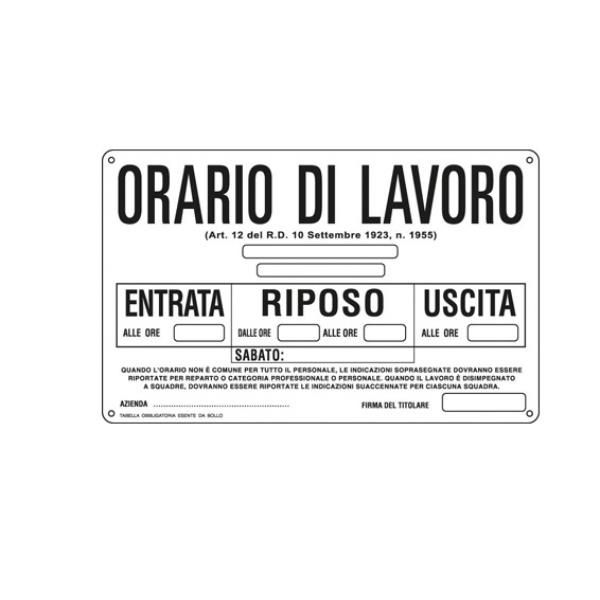 MARKIN SEGN. ALLUM 300X200MM ORARIO LAV