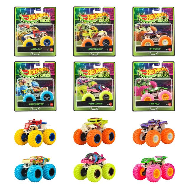 MATTEL - HOT WHEELS Glow-in-the-Dark Singles 1:64 Asst JFX08