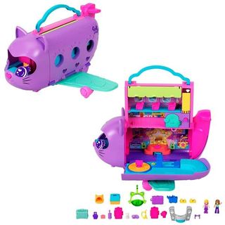 MATTEL POLLY POCKET AEREO GATTINO PLAYSET DA VIAGGIO CON 2 MICRO BAMBOLE PALCO …