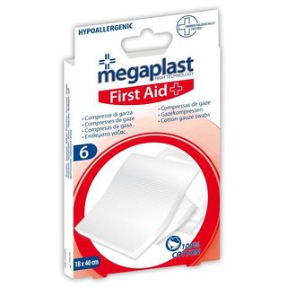 MEGAPLAST FIRST AID 6 COMPRESSE 18X40CM STERILI