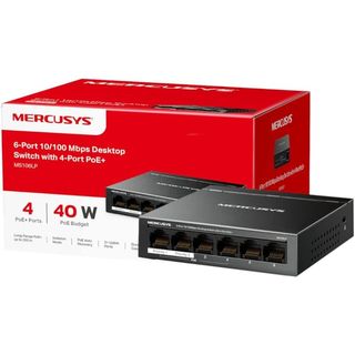 MERCUSYS DESKTOP SWITCH 6 PORT 10/100 CON 4 PORTE POE+ MS106LP